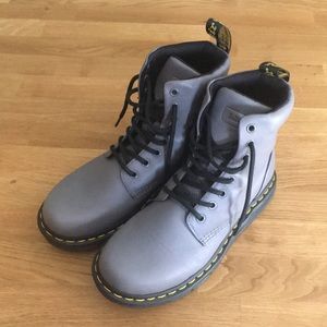 Authentic Dr. Martens Grey Leather Boots
